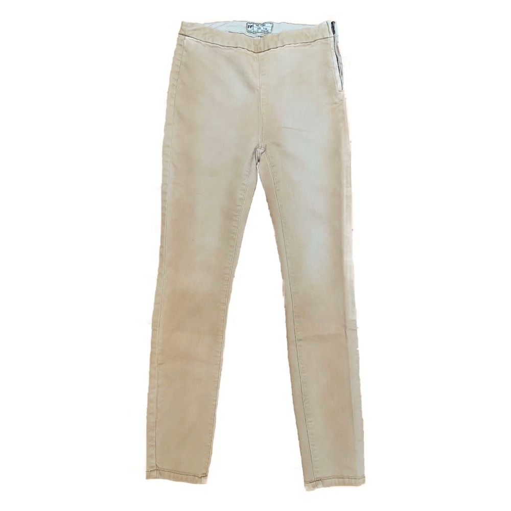 SOLD - Free People High Waisted Tan Khaki Jeggings